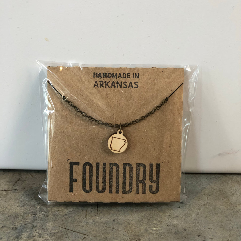 Arkansas Circle Outline Pendant Necklace