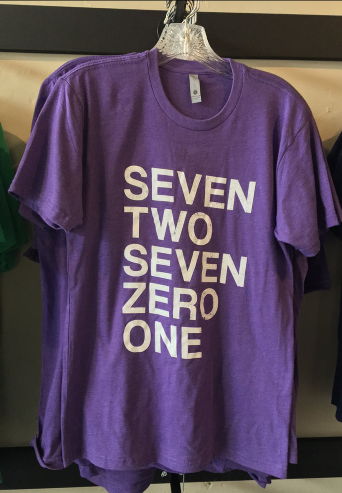 Fayetteville 72701 Zip Code T Shirt - Purple