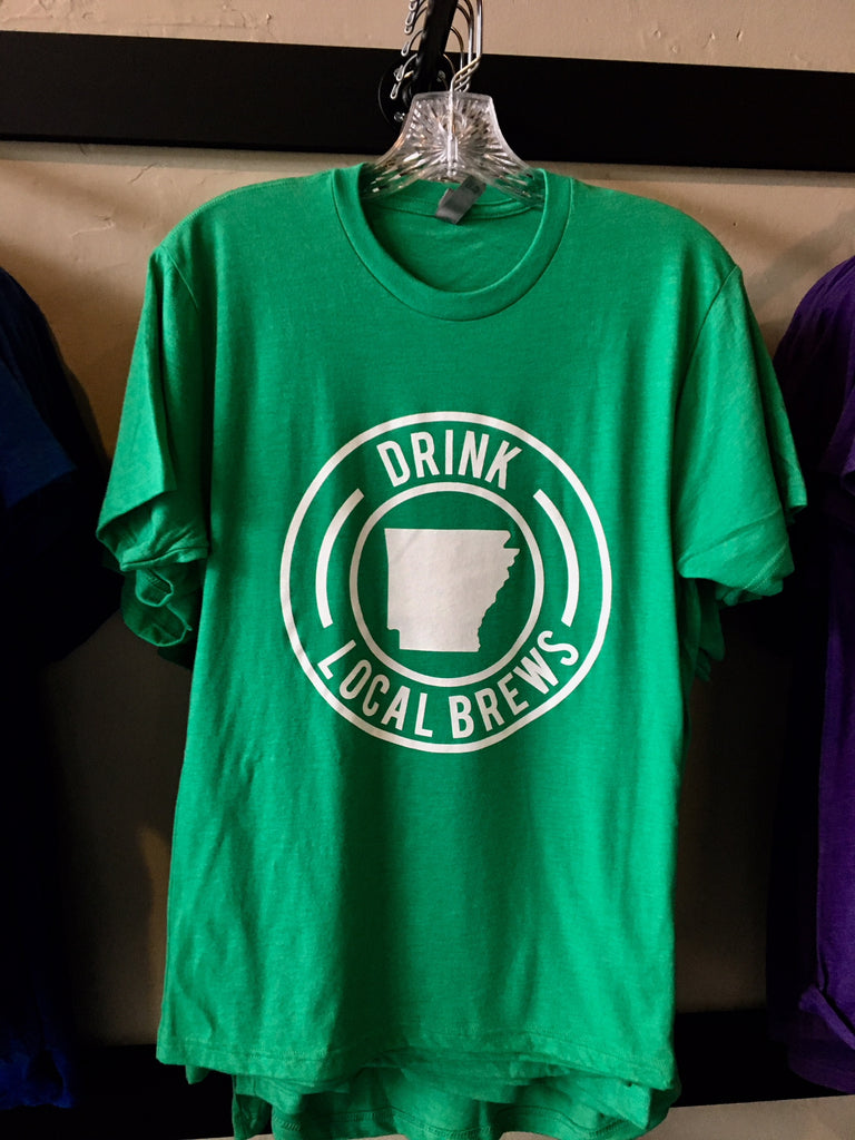 Drink Local Brews T Shirt - Green
