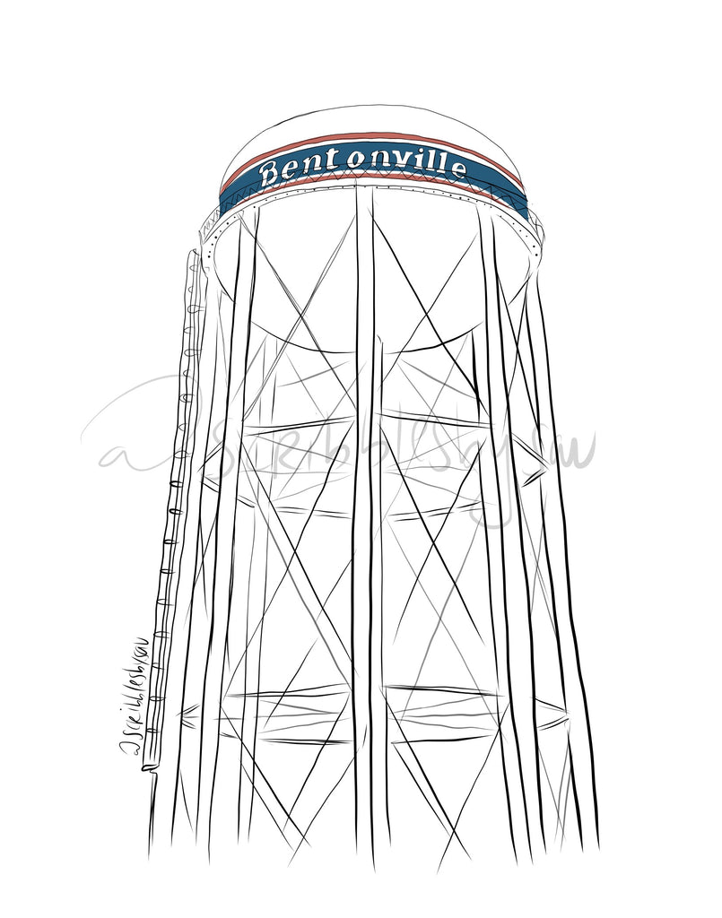 Bentonville Water Tower Print 8x10